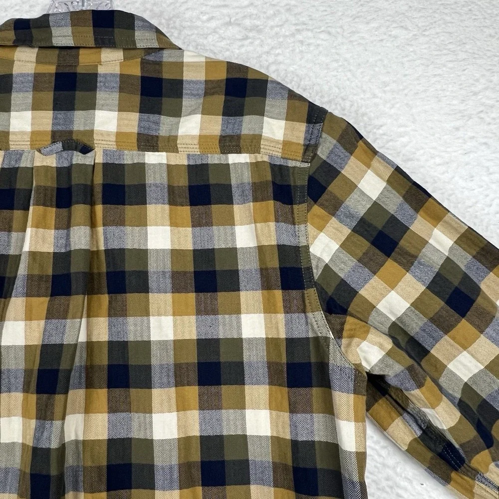 THE NORTH FACE Button Up Shirt Blue Green Plaid Lockhart‎ Flannel Men's Large